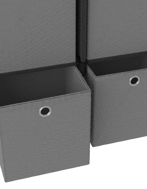 Încărcați imaginea în vizualizatorul Galerie, Raft 5 cuburi cu cutii, negru, 103x30x72,5 cm, material textil - Lando
