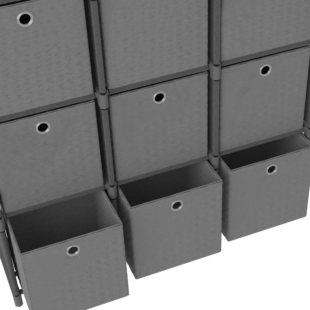 Raft expunere 15 cuburi, cutii, gri 103x30x175,5 cm, textil - Lando