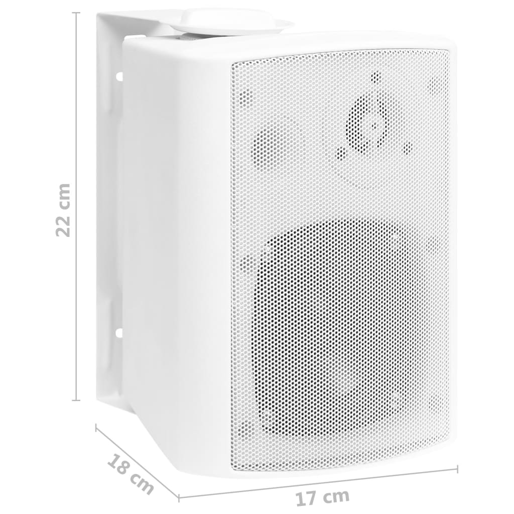 Boxe stereo de perete, 2 buc., alb, 80 W, interior/exterior