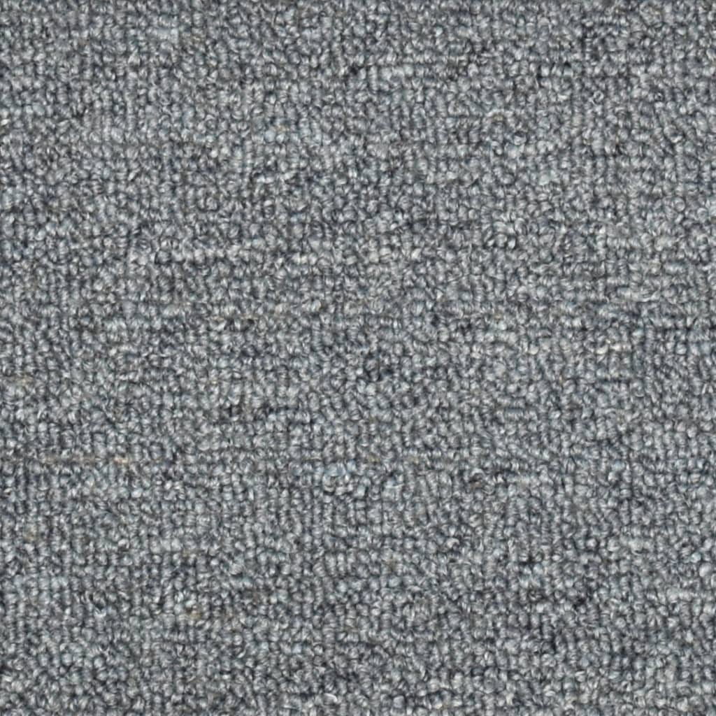 Covorașe pentru trepte scară, 15 buc., gri/albastru, 56x17x3 cm