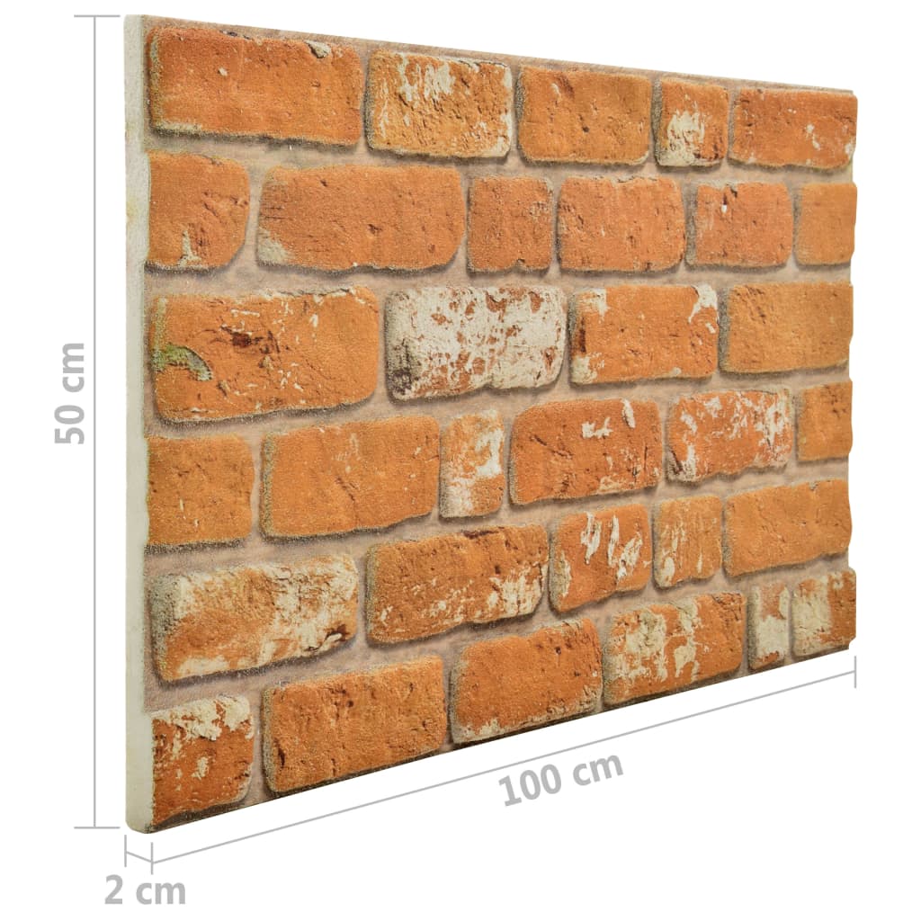 Panouri de perete 3D, model cărămidă, maro deschis, 10 buc. EPS