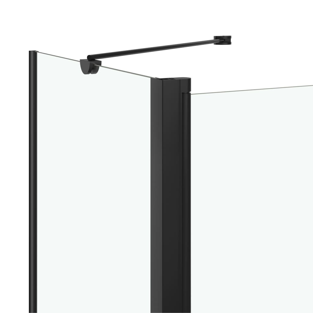Cabină de duș dublu-pliabilă, negru, 120x68x130 cm, ESG