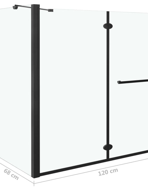 Загрузите изображение в средство просмотра галереи, Cabină de duș dublu-pliabilă, negru, 120x68x130 cm, ESG
