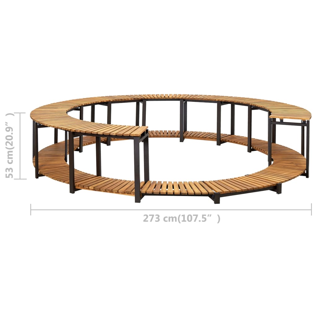 Mobilier de împrejmuire spa, 273x53 cm, lemn masiv de acacia