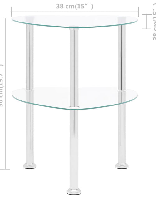 Загрузите изображение в средство просмотра галереи, Masă laterală, 2 niveluri, 38x38x50 cm, sticlă securizată
