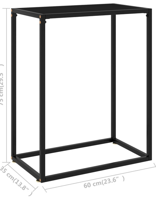 Загрузите изображение в средство просмотра галереи, Masă consolă, negru, 60x35x75 cm, sticlă securizată
