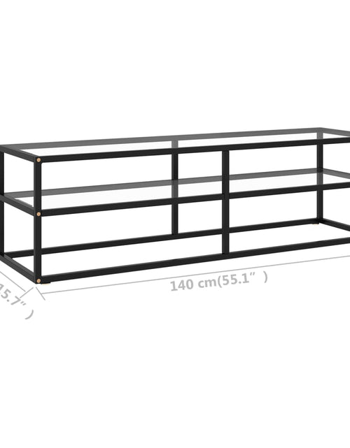 Загрузите изображение в средство просмотра галереи, Comodă TV, negru, 140 x 40 x 40 cm, sticlă securizată
