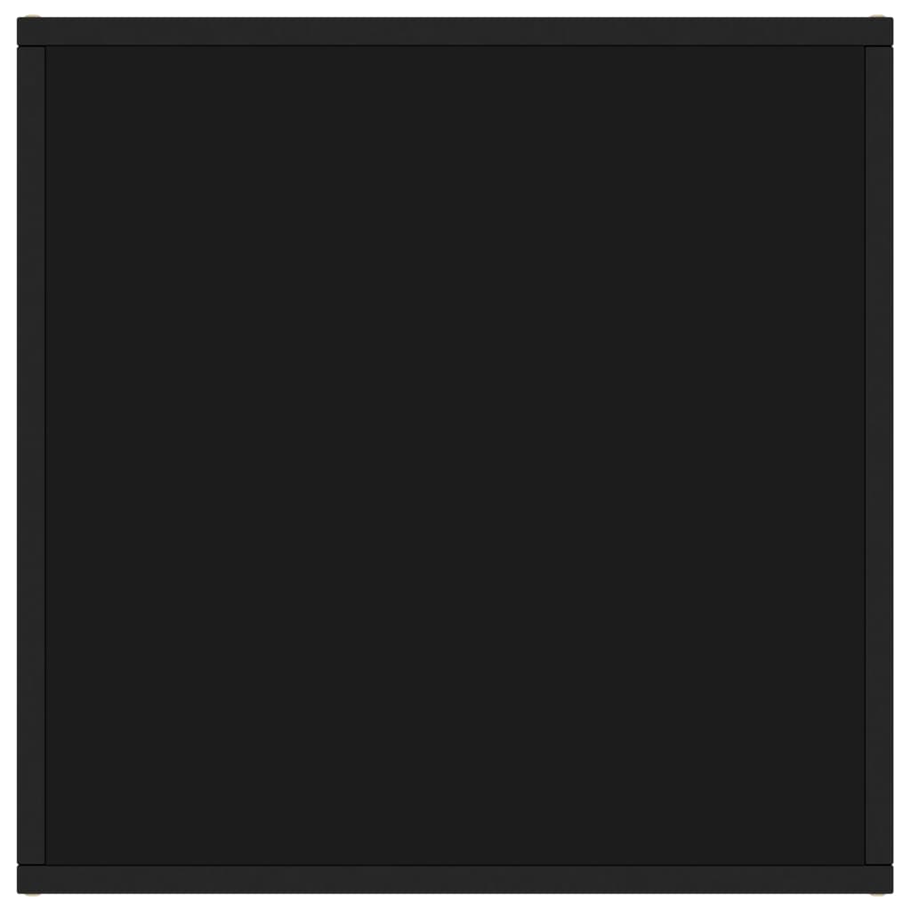 Măsuță de cafea, negru cu sticlă neagră, 60x60x35 cm