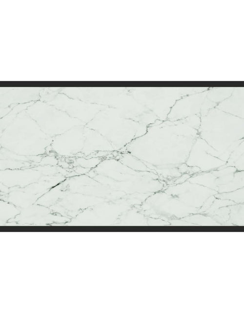Загрузите изображение в средство просмотра галереи, Măsuță de cafea, negru &amp; sticlă albă marmorată, 100x50x35 cm
