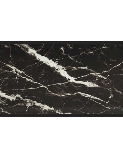 Încărcați imaginea în vizualizatorul Galerie, Măsuță de cafea, negru cu sticlă neagră marmorată, 100x50x35 cm
