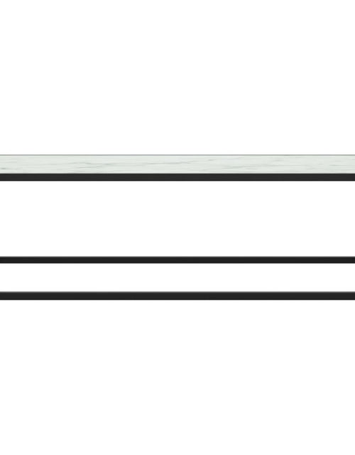 Загрузите изображение в средство просмотра галереи, Măsuță de cafea, negru cu sticlă albă marmorată, 120x50x35 cm
