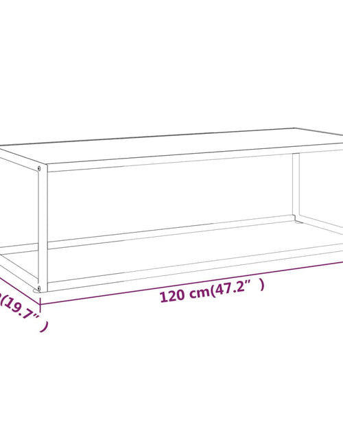 Загрузите изображение в средство просмотра галереи, Măsuță de cafea, negru cu sticlă albă marmorată, 120x50x35 cm
