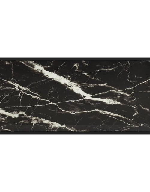 Încărcați imaginea în vizualizatorul Galerie, Măsuță de cafea, negru cu sticlă neagră marmorată, 120x50x35 cm
