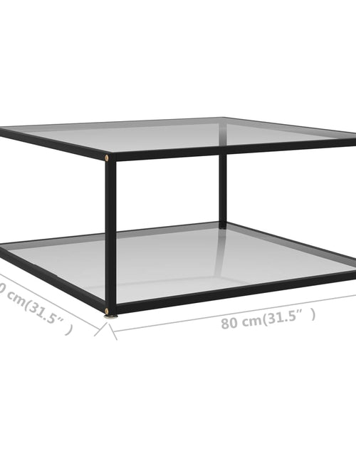 Загрузите изображение в средство просмотра галереи, Măsuță de cafea, transparent, 80x80x35 cm sticlă securizată
