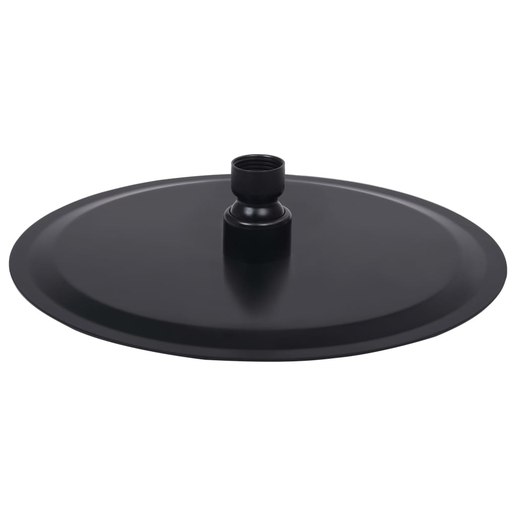 Cap de duș tip ploaie rotund, negru, 20 cm, oțel inoxidabil