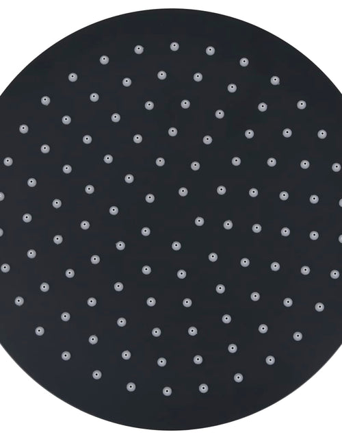 Încărcați imaginea în vizualizatorul Galerie, Cap de duș tip ploaie rotund, negru, 25 cm, oțel inoxidabil
