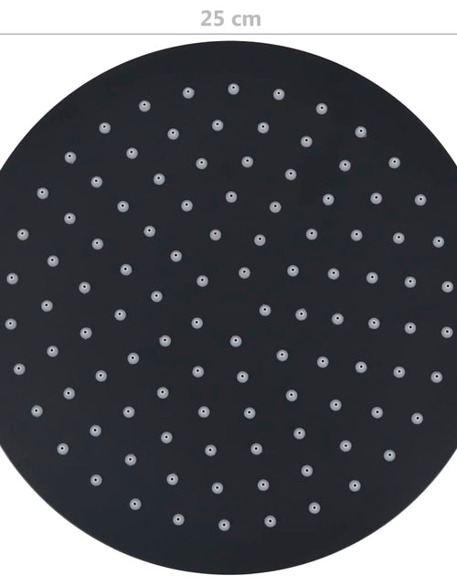Загрузите изображение в средство просмотра галереи, Cap de duș tip ploaie rotund, negru, 25 cm, oțel inoxidabil
