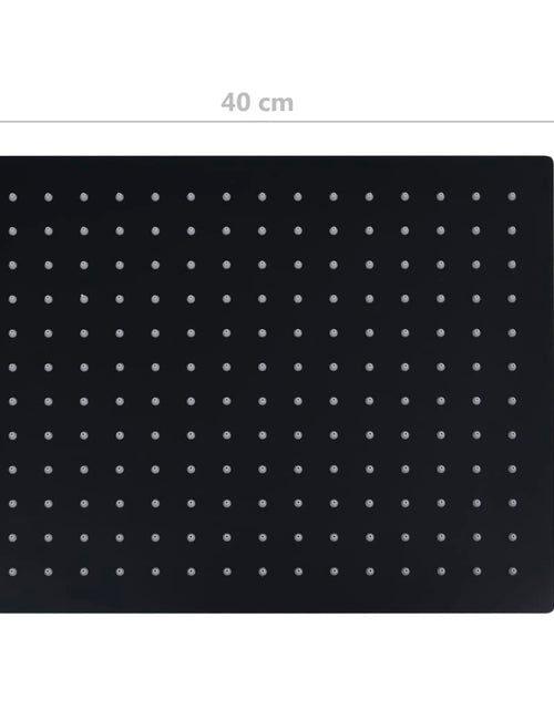Загрузите изображение в средство просмотра галереи, Cap duș ploaie dreptunghiular, negru, 40x30 cm, oțel inoxidabil
