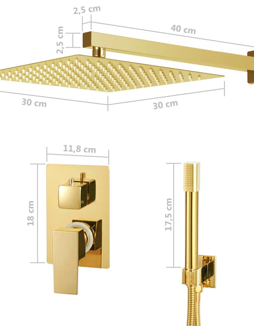 Încărcați imaginea în vizualizatorul Galerie, Sistem de duș, auriu, oțel inoxidabil 201
