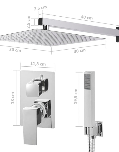 Încărcați imaginea în vizualizatorul Galerie, Sistem de duș, argintiu, oțel inoxidabil 201
