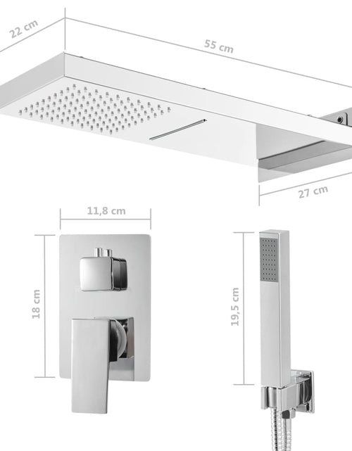 Încărcați imaginea în vizualizatorul Galerie, Sistem de duș, argintiu, oțel inoxidabil 201
