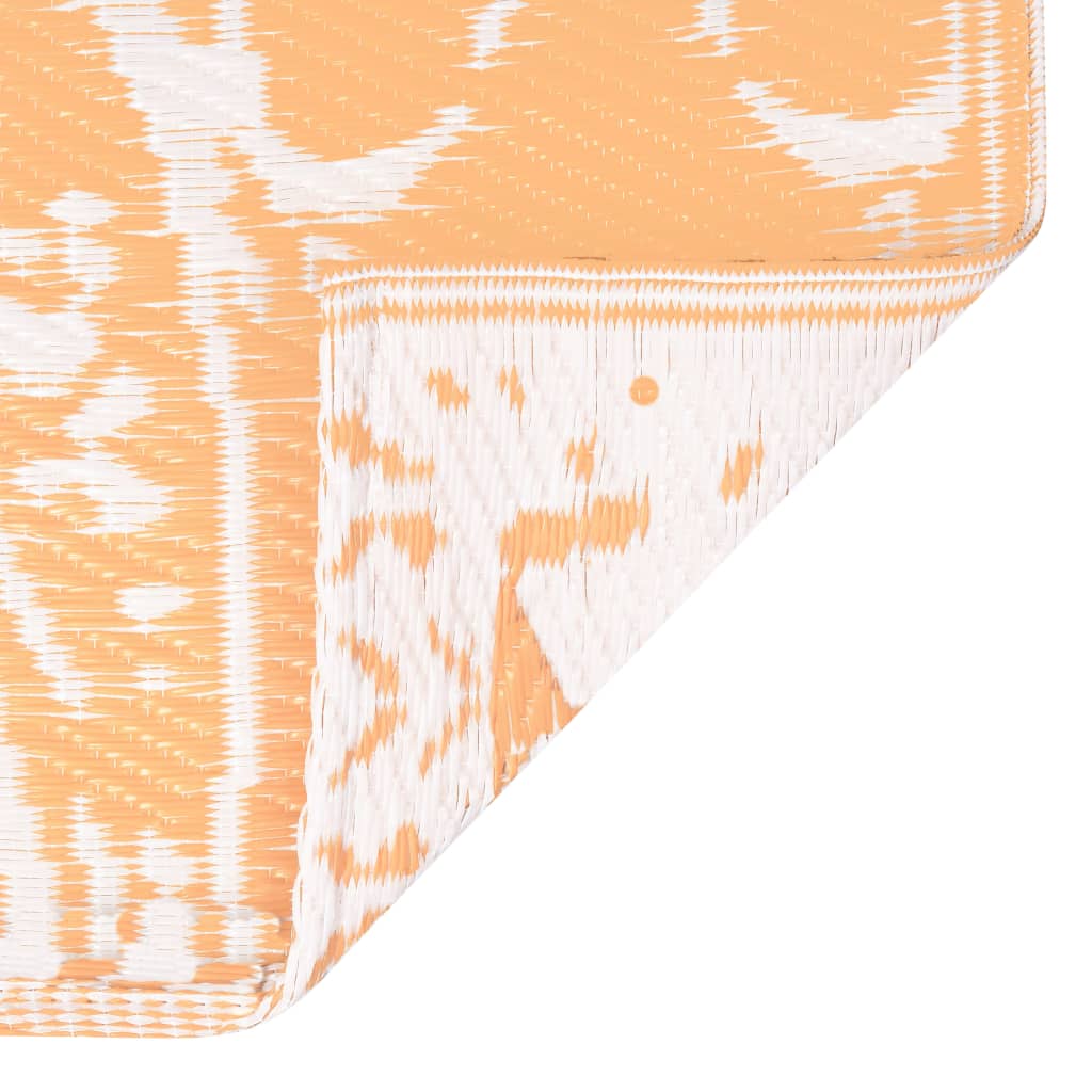 Covor de exterior, portocaliu/alb, 160x230 cm, PP