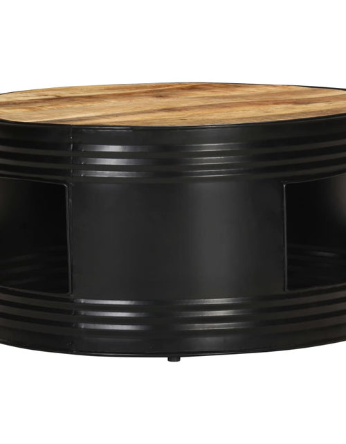 Încărcați imaginea în vizualizatorul Galerie, Măsuță de cafea, negru, 68x68x36 cm, lemn masiv brut de mango
