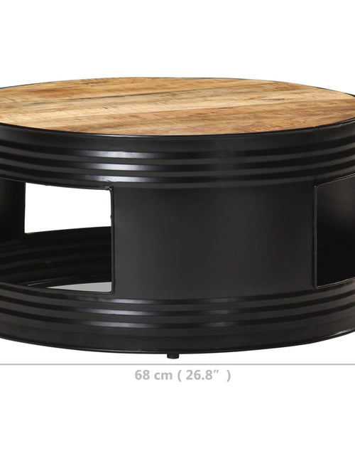 Încărcați imaginea în vizualizatorul Galerie, Măsuță de cafea, negru, 68x68x36 cm, lemn masiv brut de mango
