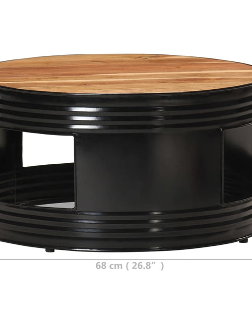 Загрузите изображение в средство просмотра галереи, Măsuță de cafea, negru, 68 x 68 x 36 cm, lemn masiv de acacia
