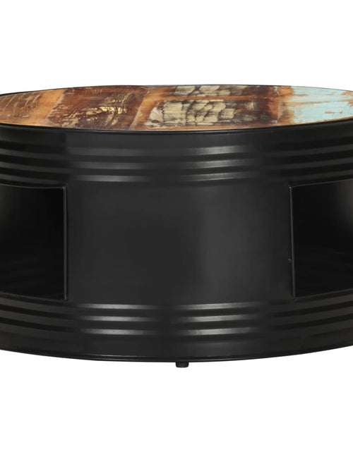 Загрузите изображение в средство просмотра галереи, Măsuță de cafea, negru, 68 x 68 x 36 cm, lemn masiv reciclat
