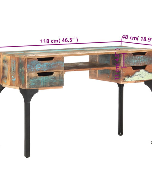 Încărcați imaginea în vizualizatorul Galerie, Birou, 118 x 48 x 75 cm, lemn masiv reciclat
