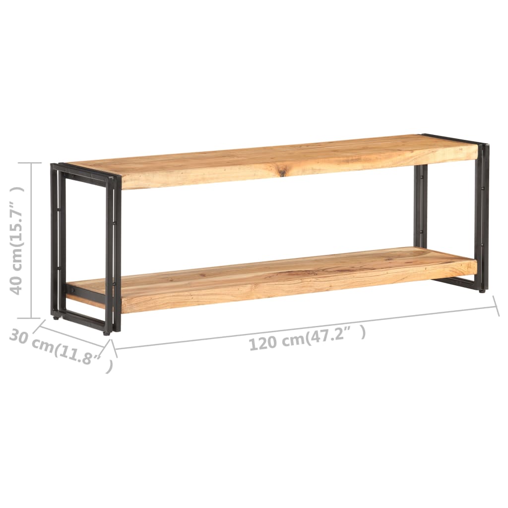 Comodă TV, 120 x 30 x 40 cm, lemn masiv de acacia - Lando