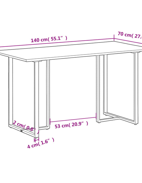Încărcați imaginea în vizualizatorul Galerie, Masă de bucătărie, 140 cm, lemn de mango brut
