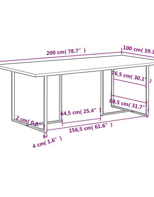 Încărcați imaginea în vizualizatorul Galerie, Masă de bucătărie, 200 cm, lemn de mango nefinisat
