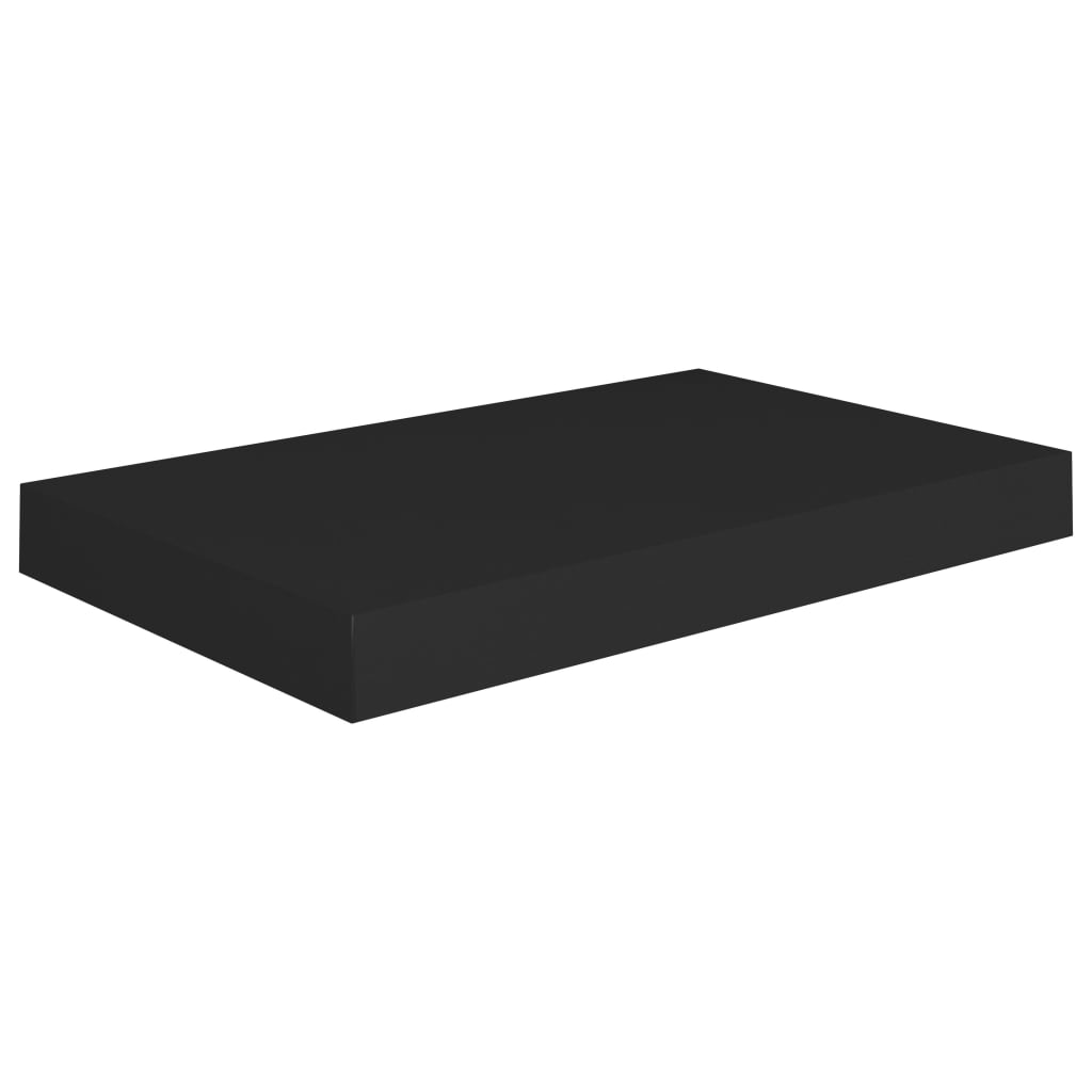 Raft de perete suspendat, negru, 40x23x3,8 cm, MDF - Lando