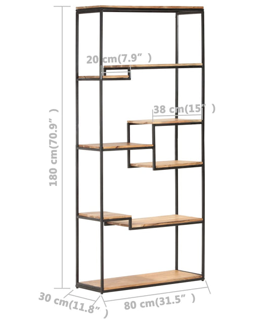 Încărcați imaginea în vizualizatorul Galerie, Bibliotecă, 80 x 30 x 180 cm, lemn masiv de acacia
