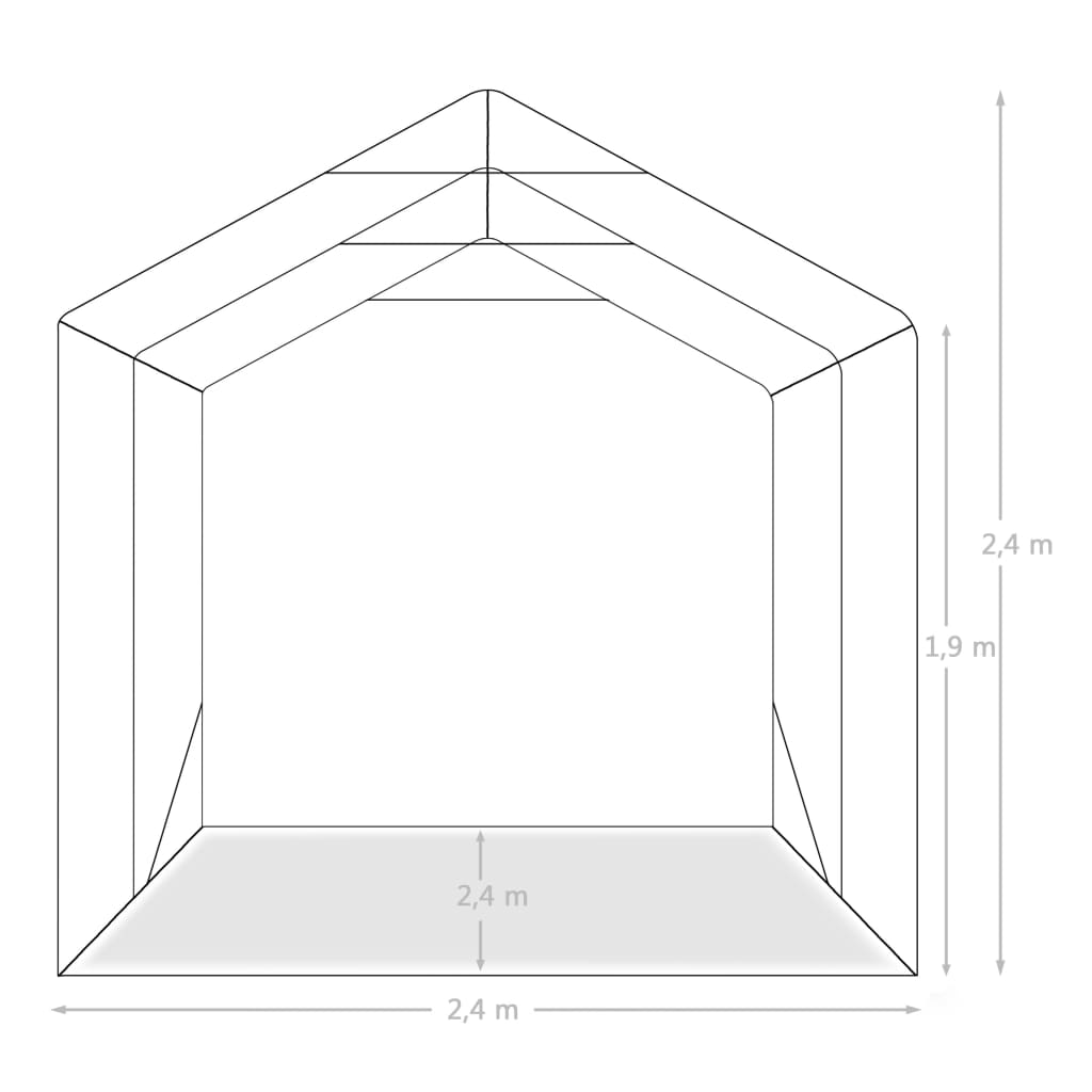 Cort de garaj, verde, 2,4 x 2,4 m, PVC - Lando