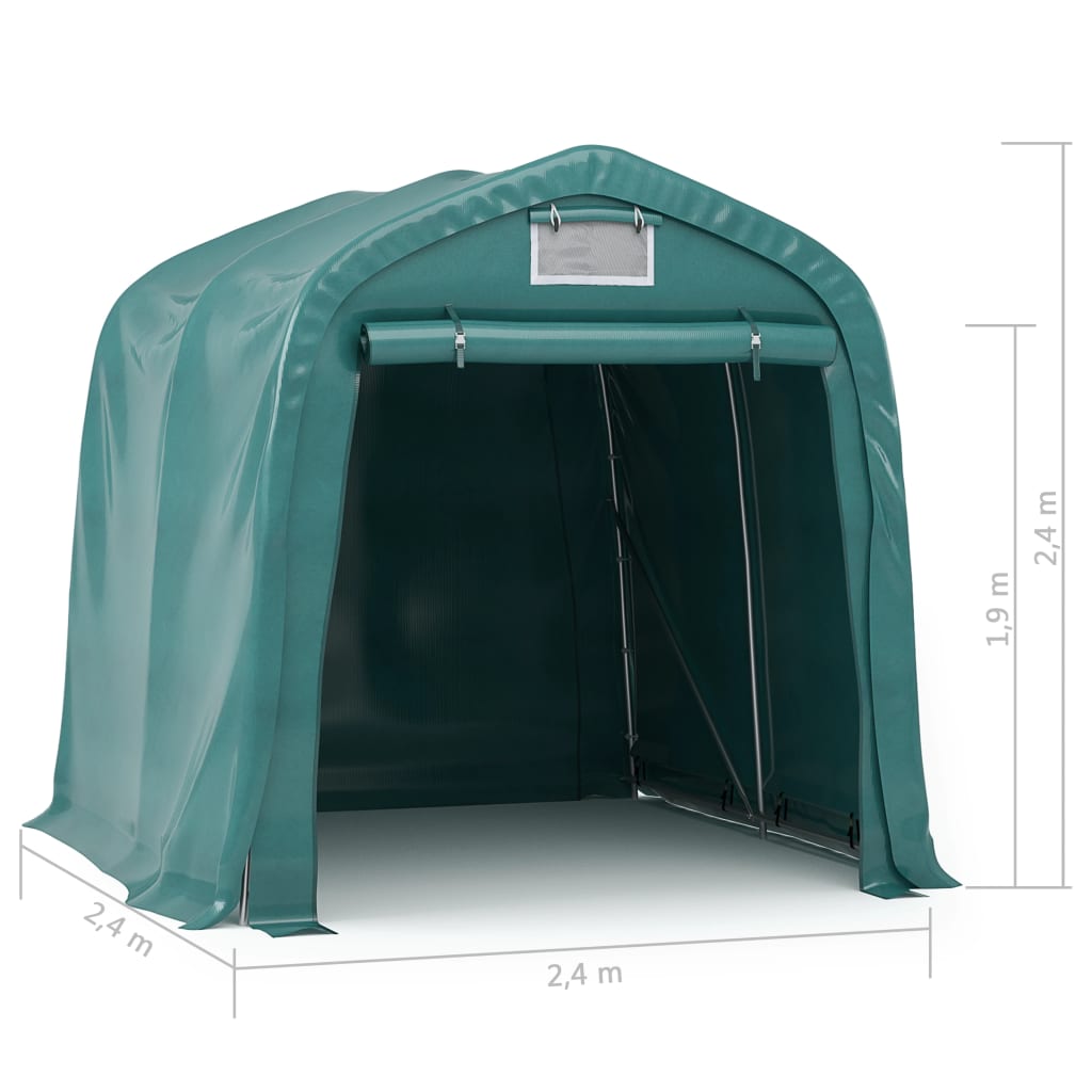 Cort de garaj, verde, 2,4 x 2,4 m, PVC - Lando