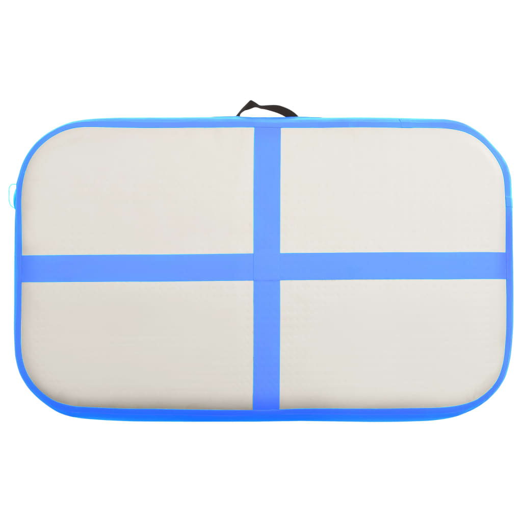 Saltea gimnastică gonflabilă cu pompă albastru 60x100x10 cm PVC