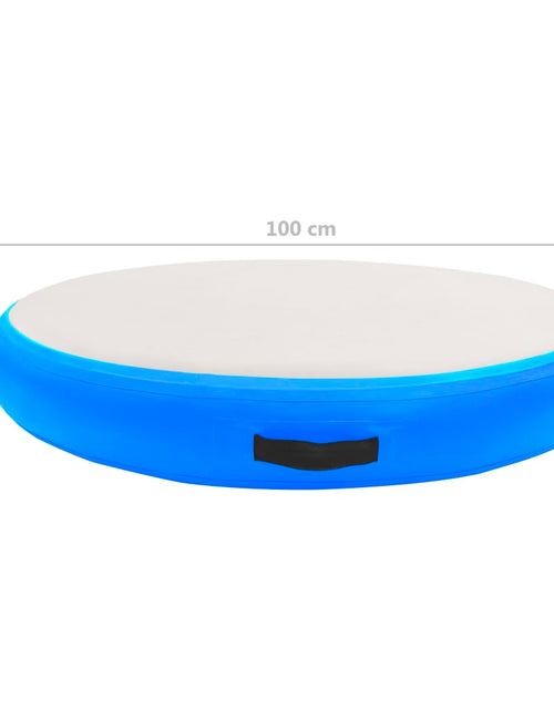 Загрузите изображение в средство просмотра галереи, Saltea de gimnastică gonflabilă cu pompă bleu 100x100x15 cm PVC
