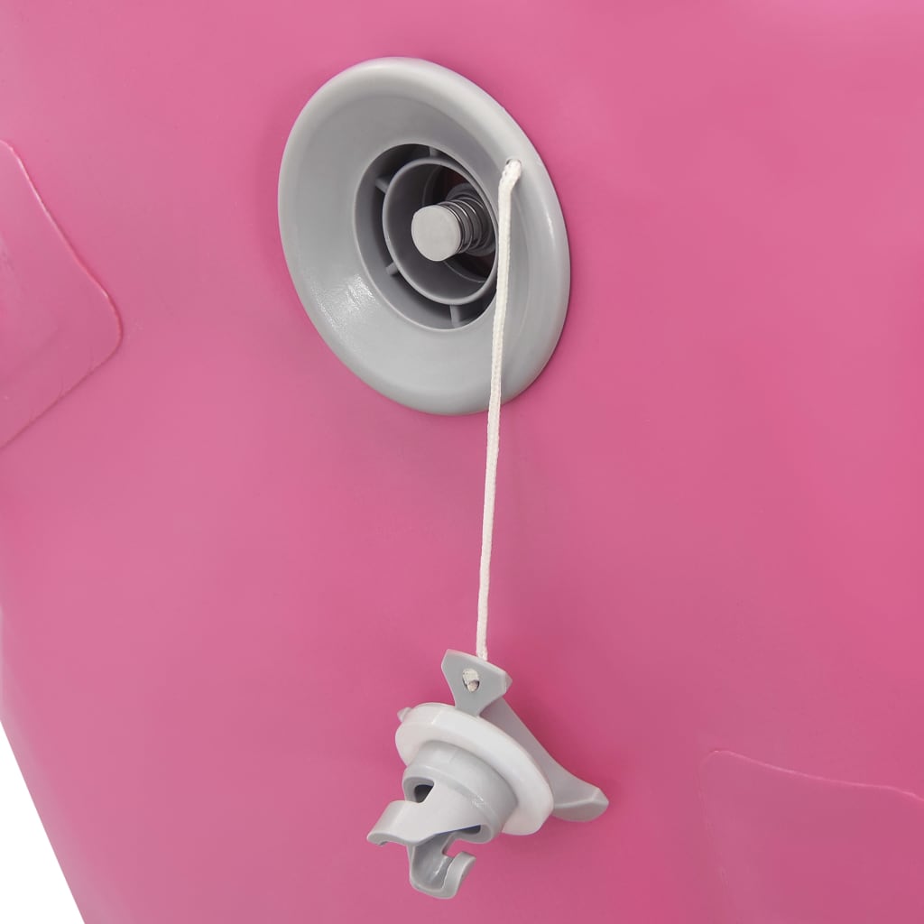 Rulou de gimnastică gonflabil cu pompă, roz, 100 x 60 cm, PVC
