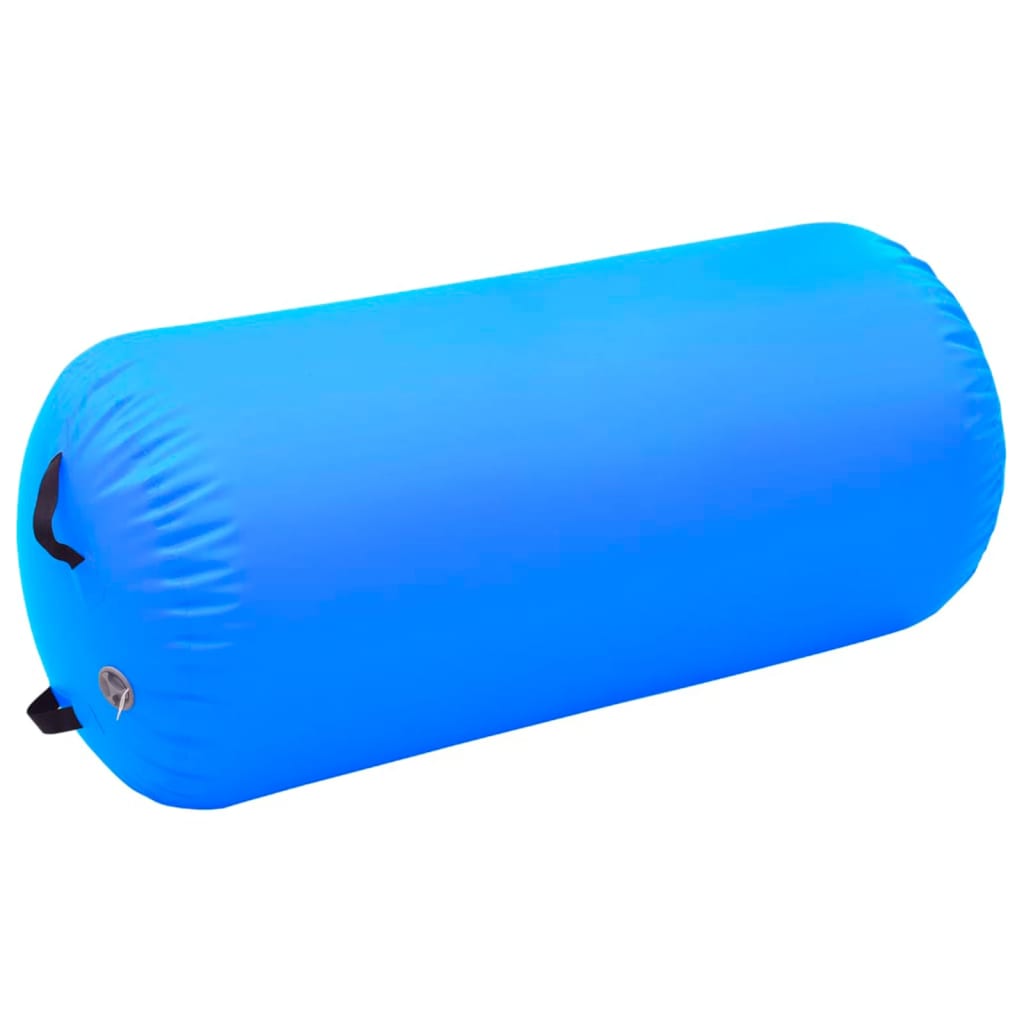 Rulou de gimnastică gonflabil cu pompă, albastru, 120x75 cm PVC