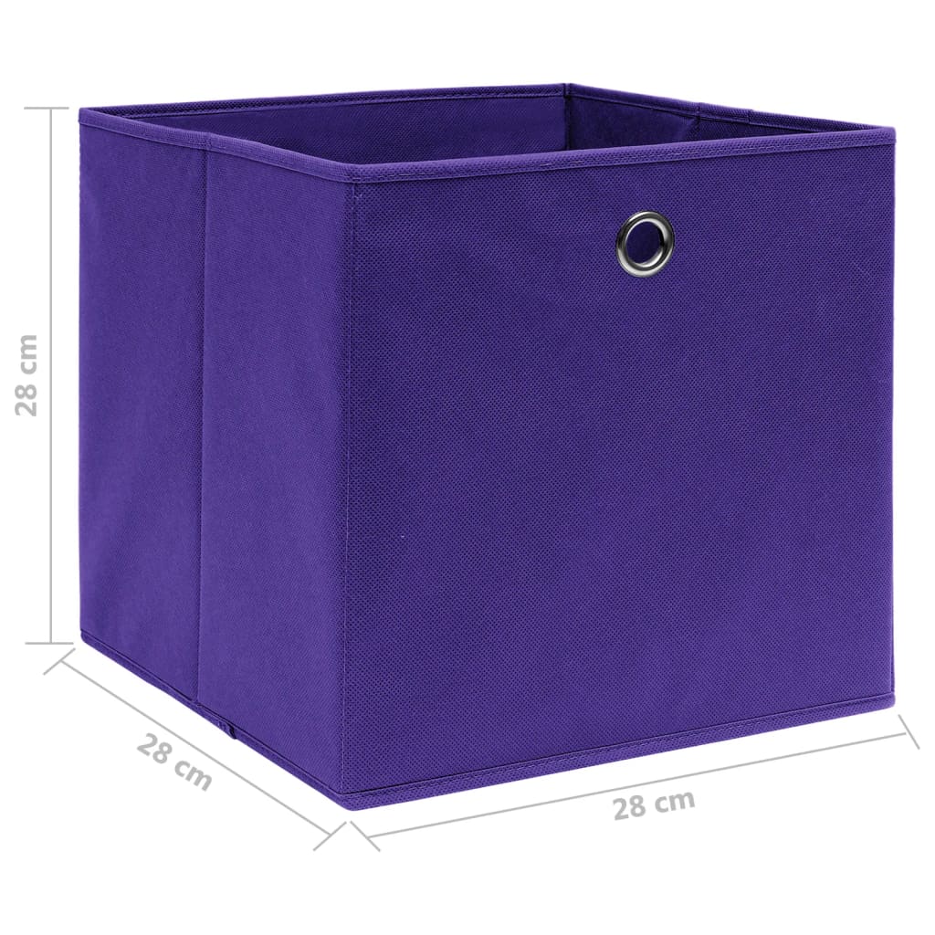 Cutii de depozitare 4 buc. violet, 28x28x28 cm, textil nețesut