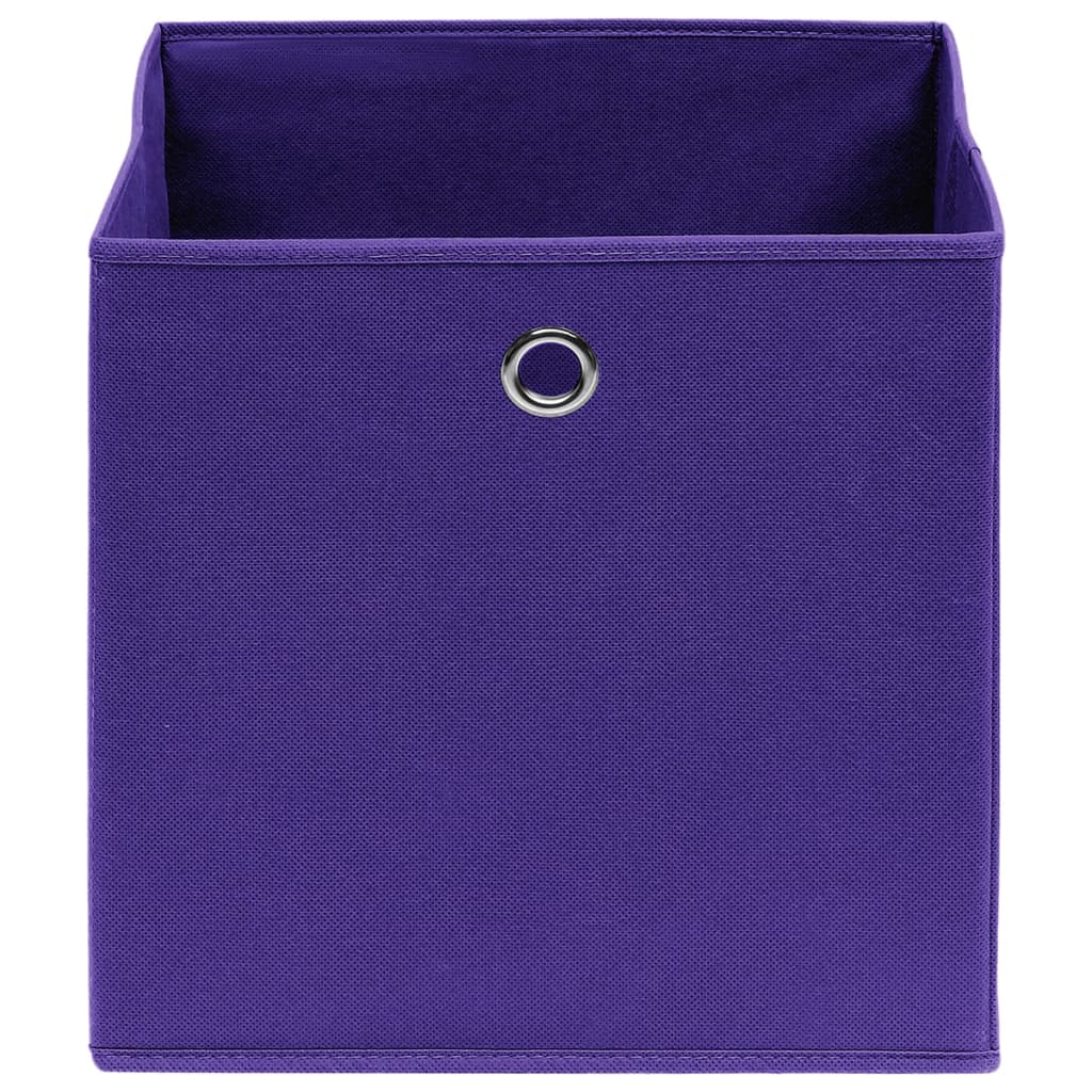 Cutii de depozitare 10 buc. violet, 28x28x28 cm, textil nețesut