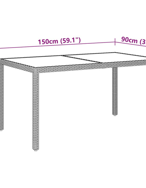 Încărcați imaginea în vizualizatorul Galerie, Masă de grădină, bej, 150x90x75 cm sticlă securizată/poliratan
