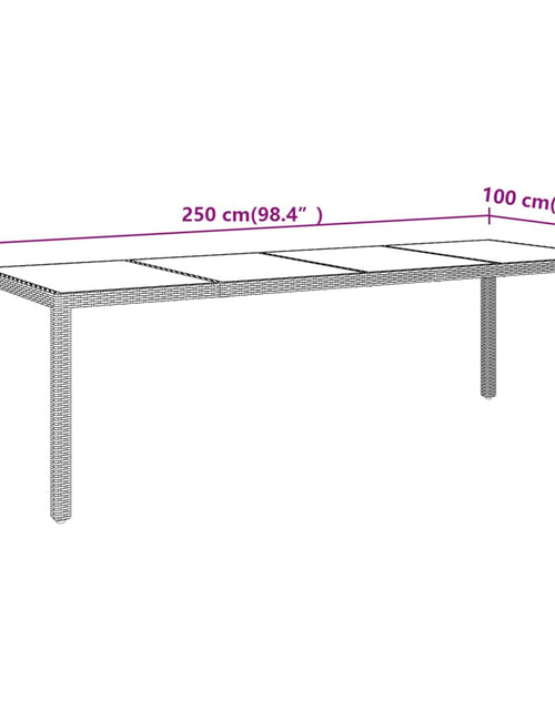 Încărcați imaginea în vizualizatorul Galerie, Masă de grădină cu blat din sticlă, maro, poliratan
