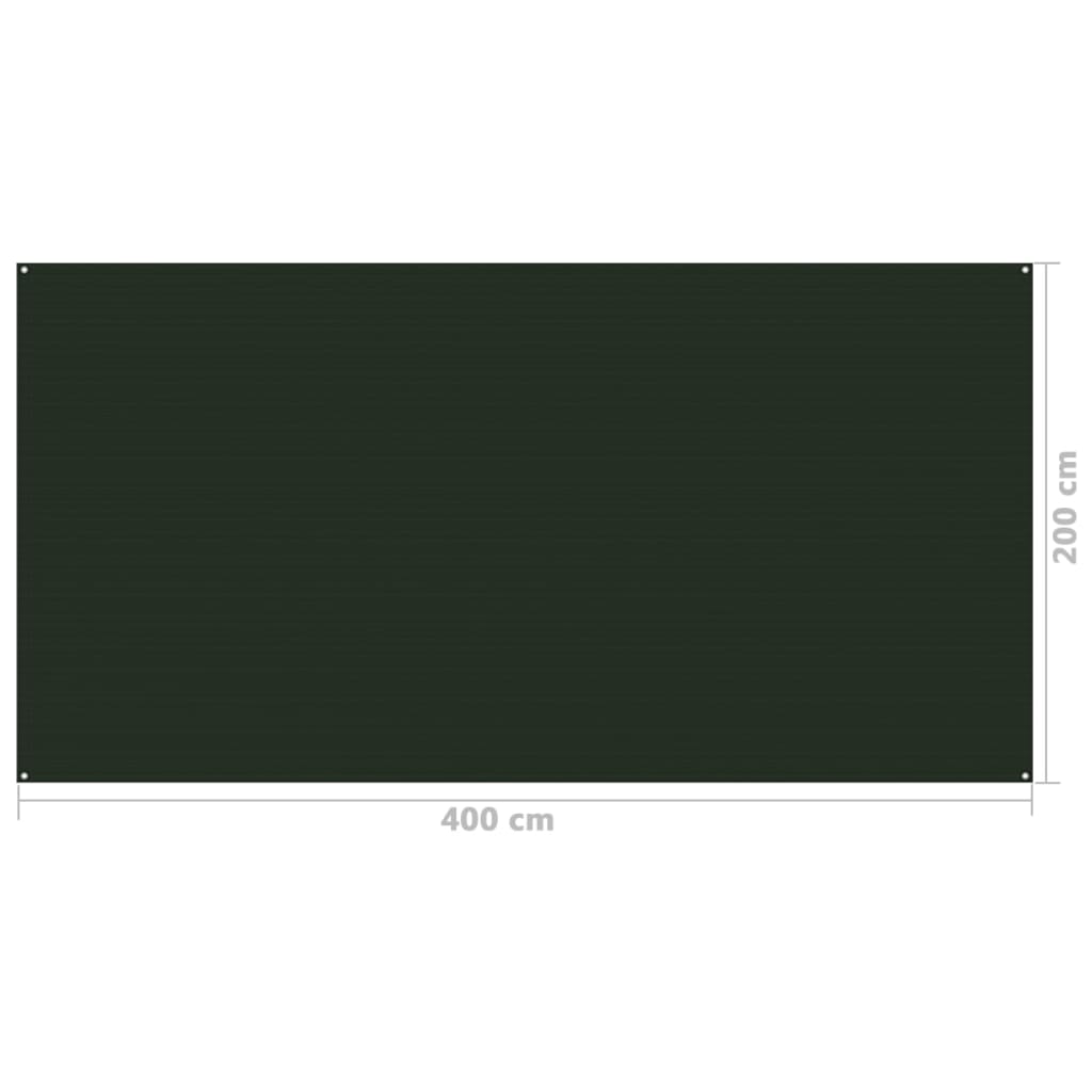 Covor pentru cort, verde închis, 200x400 cm - Lando