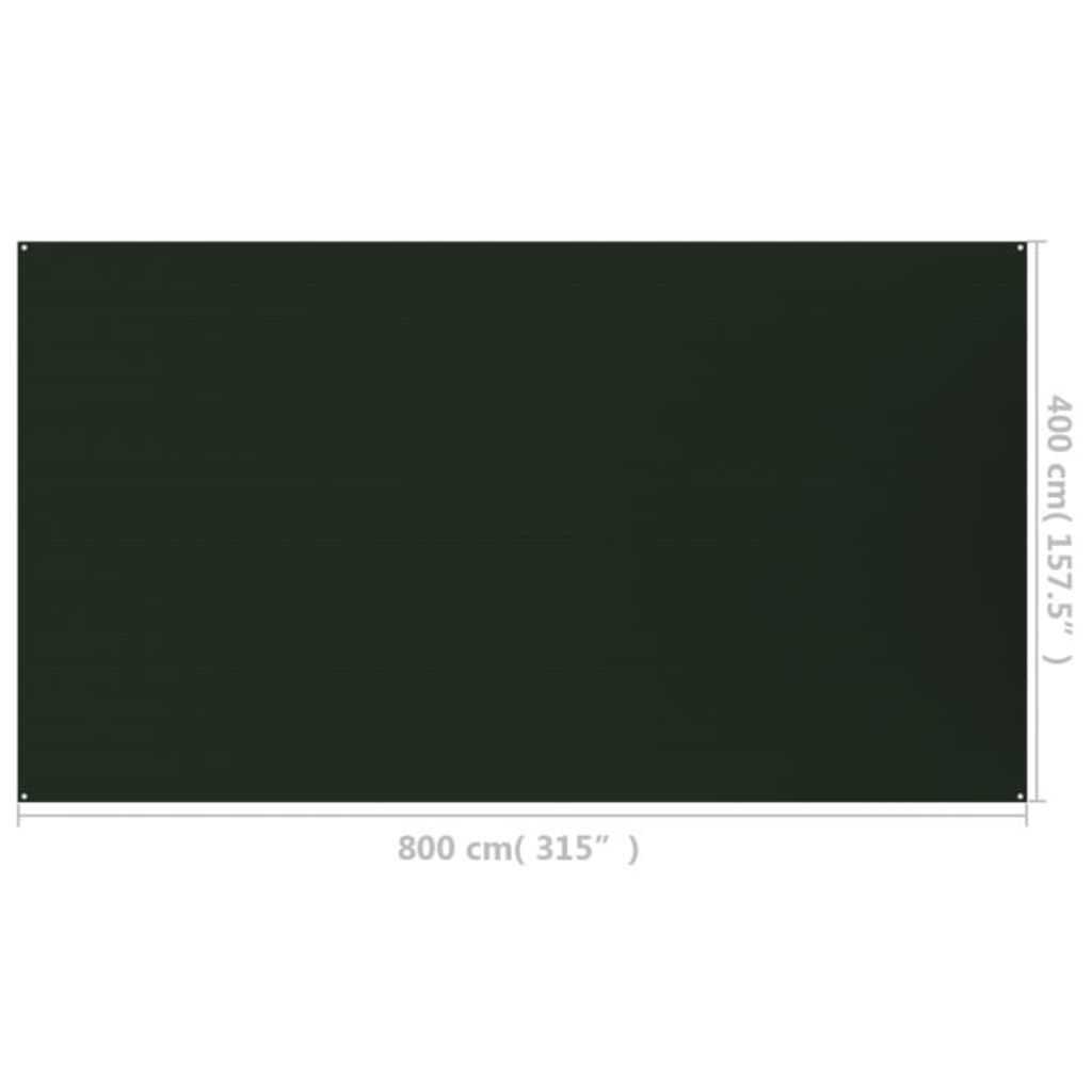 Covor pentru cort, verde închis, 400x800 cm, HDPE - Lando