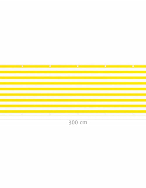 Încărcați imaginea în vizualizatorul Galerie, Paravan de balcon, galben și alb, 90x300 cm, HDPE
