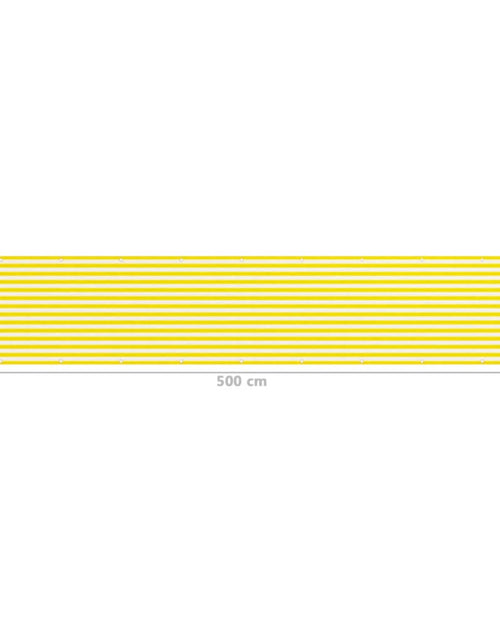 Încărcați imaginea în vizualizatorul Galerie, Paravan de balcon, galben și alb, 90x500 cm, HDPE
